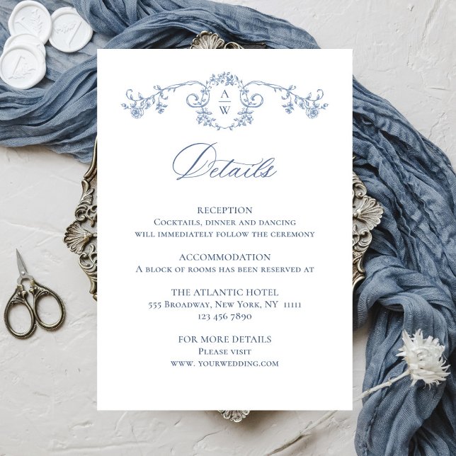 Viktorianische Verzierte Grace Floral Wedding Deta Begleitkarte (Von Creator hochgeladen)