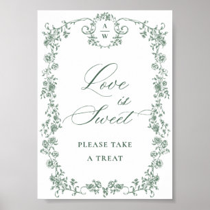 Viktorianische Verzierte Grace Green Blume Liebe i Poster