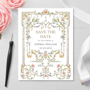 Viktorianische Verzierte Grace Hochzeit speichern Postkarte