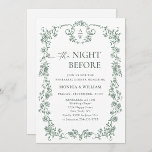 Viktorianische Verzierte Grace Sage Green Probe Di Einladung
