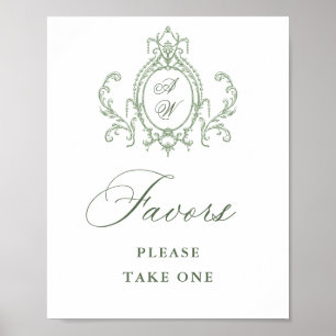 Viktorianische Verzierte Grace Sage Grüne Favorite Poster