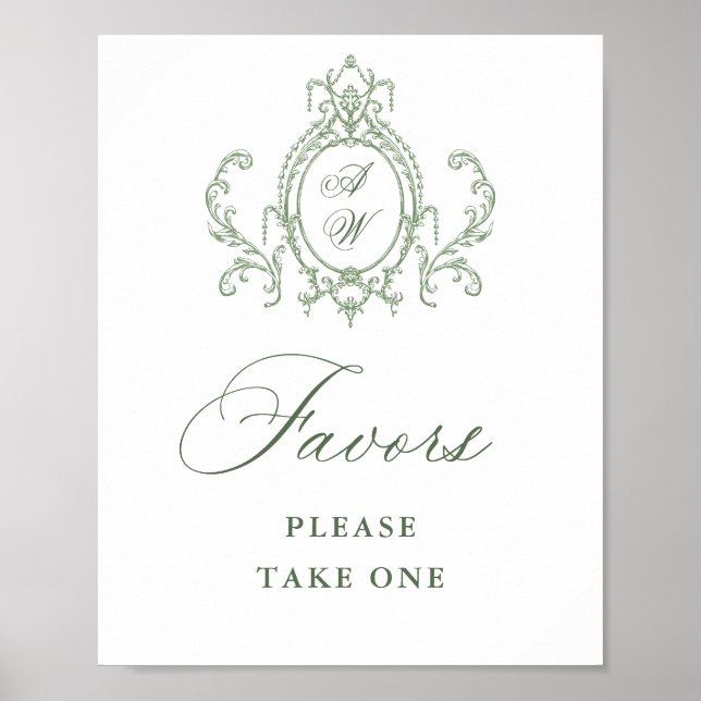 Viktorianische Verzierte Grace Sage Grüne Favorite Poster (Vorne)