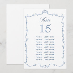 Viktorianische Verzierte Grace Wedding Chart Card  Einladung