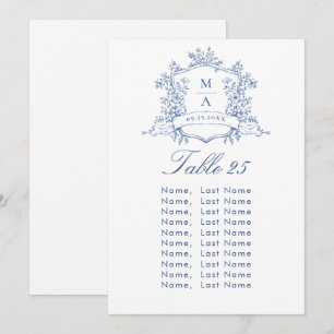 Viktorianische Verzierte Grace Wedding Chart Card  Einladung