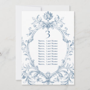 Viktorianische Verzierte Grace Wedding Chart Card  Einladung