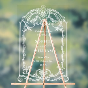 Viktorianische Verzierte Grace Wedding WELCOME Hoc Acrylschild