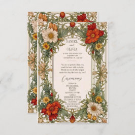 Viktorianische Verzierte Grenze mit Wildblumen