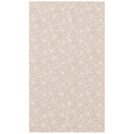 Viktorianische Vintage Beige- und WeißröhrenDamast Tischdecke