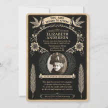 Viktorianische Vintage-Bestatter-Stil Foto-Einladu