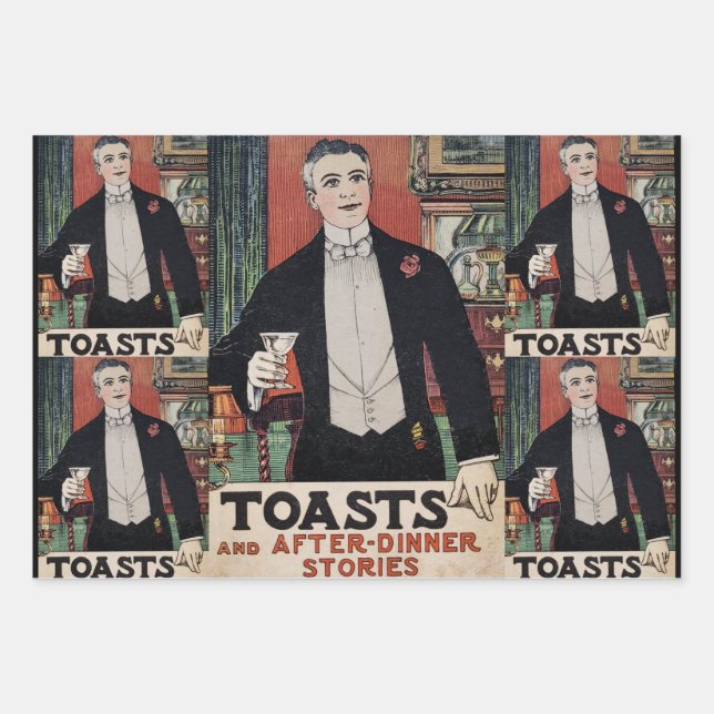 Viktorianische Vintage Cocktailkultur Geschenkpapier Set (Vorderseite)