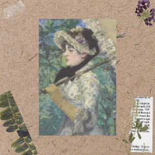 Viktorianische Vintage Dame mit einem Schirm-Decou Seidenpapier