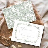 Viktorianische Vintage-Französische Hochzeits-RSVP
