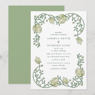 Viktorianische Vintage Gartenhochzeit Einladung