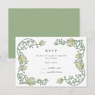 Viktorianische Vintage Gartenhochzeit RSVP Karte