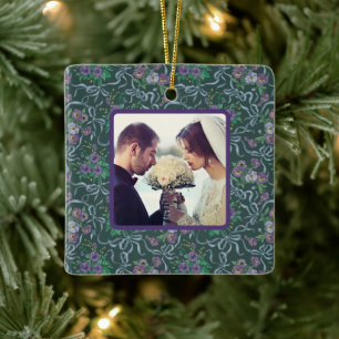 Viktorianische Vintage-lila Stiefmütterchen Blaue  Keramikornament