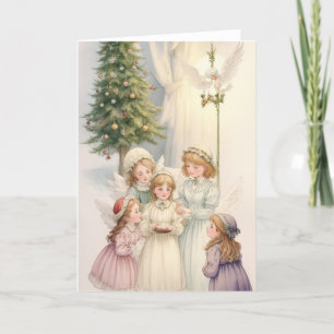 Viktorianische Vintage Retro WeihnachtsAngels Feiertagskarte