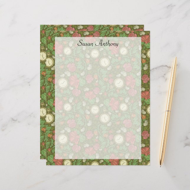 Viktorianische Vintage Steampunk-Pocket-Rose (Vorderseite/Rückseite Beispiel)