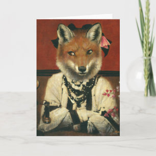 Viktorianische Vintage-Vixen-Grußkarte Karte