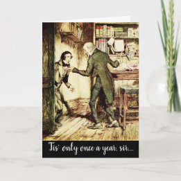 Viktorianische Vintage-Weihnachtslied Scrooge Kart Feiertagskarte