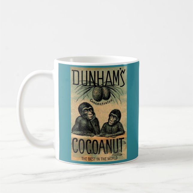 Viktorianische Visitenkarte: Dunhams Cocoanut Kaffeetasse (Links)
