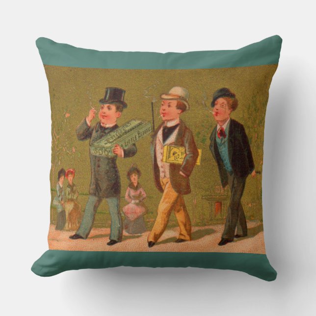 Viktorianische Visitenkarte Kleine Beauties Zigare Kissen (Vorderseite)