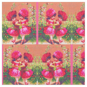 Viktorianische Visitenkarte kleine Tänzer in rosa Stoff