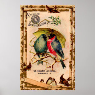 Viktorianische Visitenkarte Standard Nähmaschine C Poster