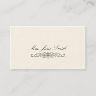 Viktorianische Visitenkarten mit Schnörkel Telefonnummerkarte
