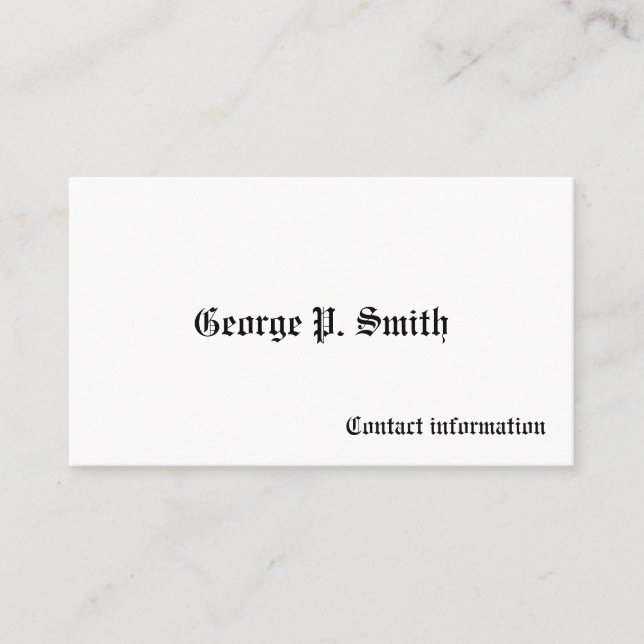 Viktorianische Visitenkarten von Männern Telefonnummerkarte (Vorderseite)