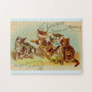 Viktorianische Visitenkartenkätzchen Puzzle