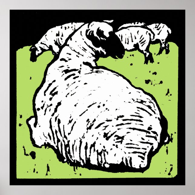 Viktorianische Waldtiere Schafe Poster (Vorne)