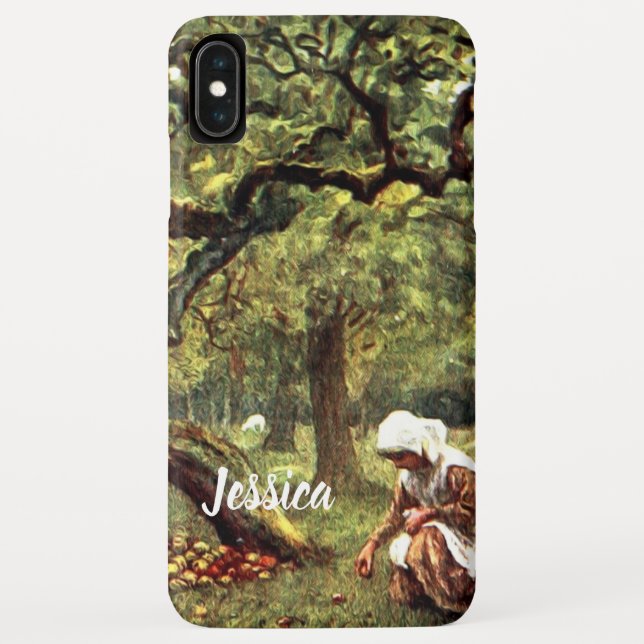 Viktorianische Wasserfarbe: Mädchen pflücken Äpfel Case-Mate iPhone Hülle (Rückseite)