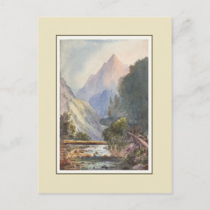 Viktorianische Wasserfarbe Postkarte