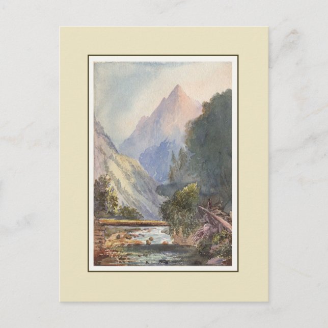 Viktorianische Wasserfarbe Postkarte (Vorderseite)