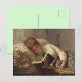 Viktorianische weibliche Lesekarte Postkarte