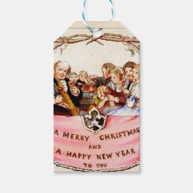 Viktorianische Weihnachten Geschenkanhänger (Vorderseite)
