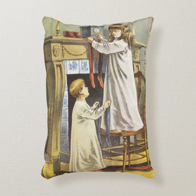 Viktorianische Weihnachten, Strümpfe zu Weihnachte Dekokissen (Vorderseite(Vertikal))