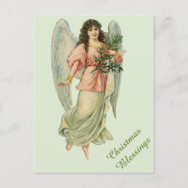 Viktorianische Weihnachts-Engel-Vintage Segenkarte Feiertagspostkarte