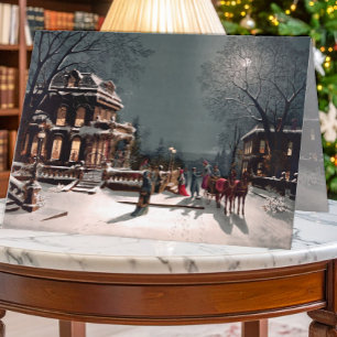 Viktorianische Weihnachts-Party-Grußkarte Feiertagskarte