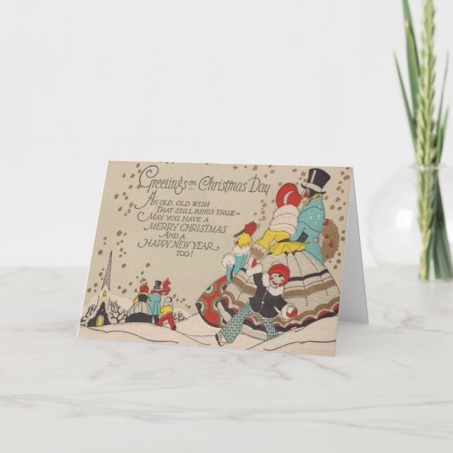 Viktorianische Weihnachts- und Neujahrskarte Feiertagskarte (Vorderseite)