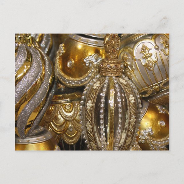 Viktorianische Weihnachtsbaumdekorationen Feiertagspostkarte (Vorderseite)