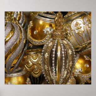 Viktorianische Weihnachtsbaumdekorationen Poster