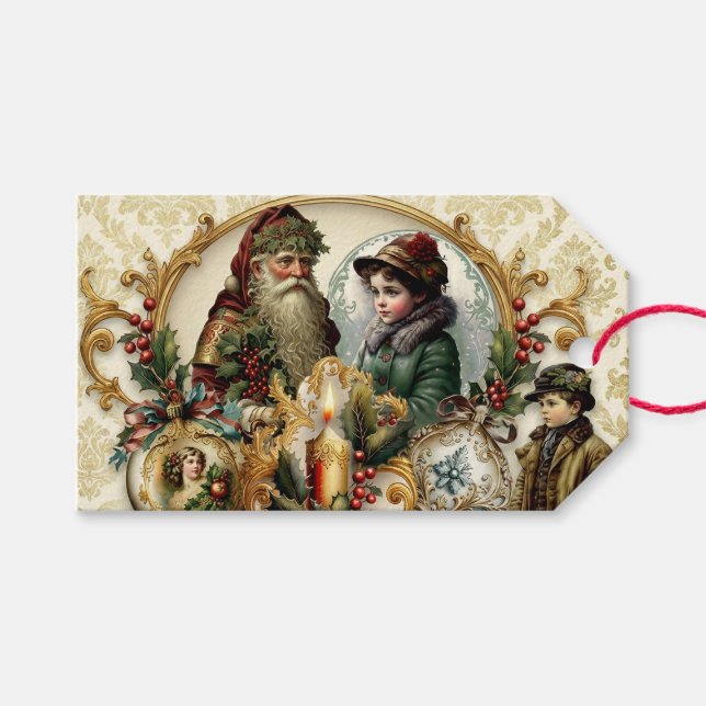 Viktorianische Weihnachtseleganz  Geschenkanhänger (Vorderseite (Horizontal))
