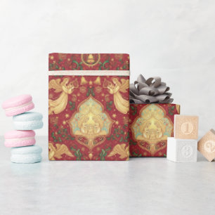 Viktorianische Weihnachtsengel Weihnachtspapier Geschenkpapier