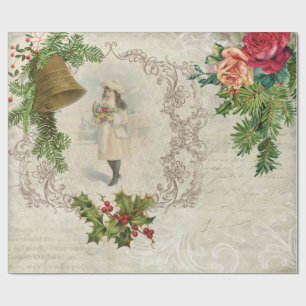 Viktorianische Weihnachtsfeier, Pine & Holly Colla Geschenkpapier