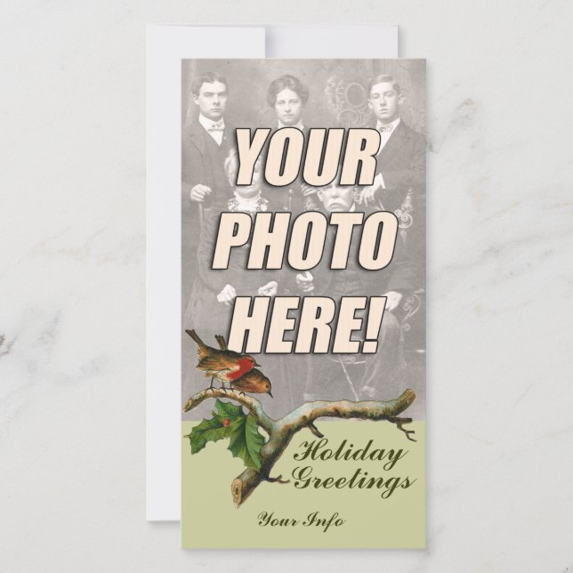 Viktorianische Weihnachtsfotokarten Feiertagskarte (Vorderseite)