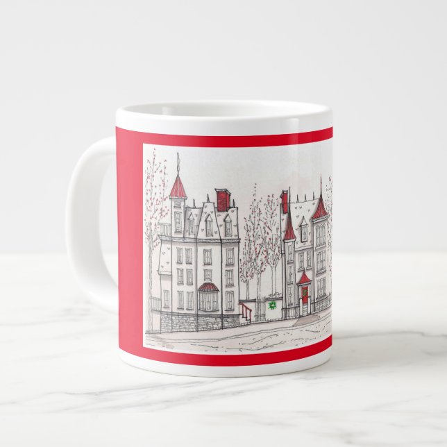 Viktorianische Weihnachtshäuser Jumbo-Tasse (Vorderseite Links)