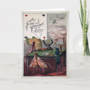 Viktorianische Weihnachtskäfer Feiertagskarte