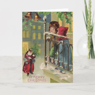 Viktorianische Weihnachtskarte Feiertagskarte