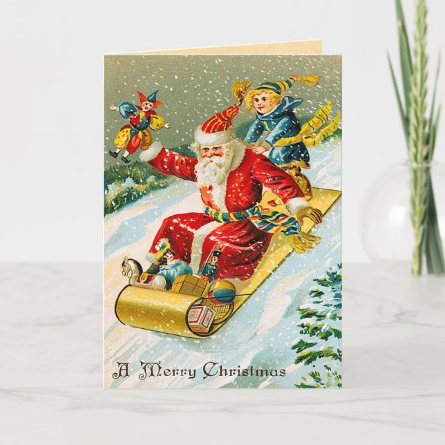 Viktorianische Weihnachtskarte Feiertagskarte (Vorderseite)
